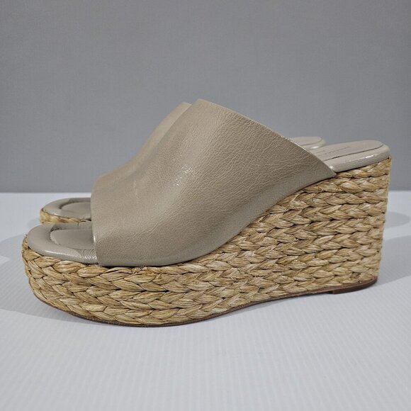 Paloma Barcelo Lipo Wedge Espadrille Chunky Sandal Santiago Taupe Leather EU 40 - Picture 1 of 12